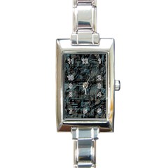 Blue Town Rectangle Italian Charm Watch by Valentinaart