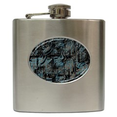 Blue town Hip Flask (6 oz)