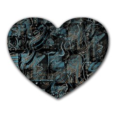 Blue town Heart Mousepads