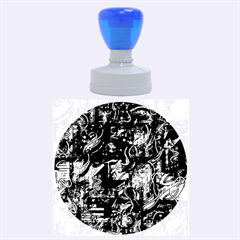 Blue Town Rubber Round Stamps (large) by Valentinaart