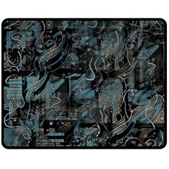 Blue town Double Sided Fleece Blanket (Medium) 