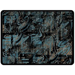 Blue town Double Sided Fleece Blanket (Large) 