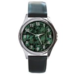 Green town Round Metal Watch Front