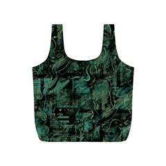 Green Town Full Print Recycle Bags (s)  by Valentinaart