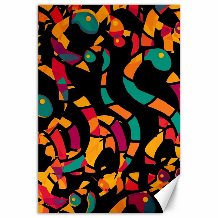 Colorful snakes Canvas 12  x 18  