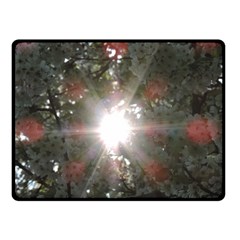 Sun Rays Through White Cherry Blossoms Double Sided Fleece Blanket (small)  by picsaspassion