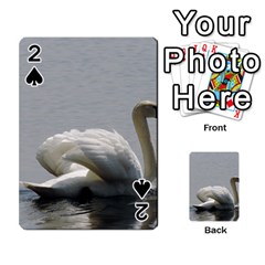 Swimming White Swan Playing Cards 54 Designs  by picsaspassion