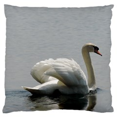 Swimming White Swan Standard Flano Cushion Case (two Sides) by picsaspassion