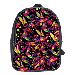 Colorful Dragonflies Design School Bags(large)  by Valentinaart