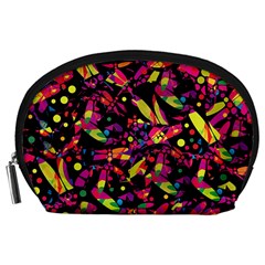 Colorful Dragonflies Design Accessory Pouches (large)  by Valentinaart