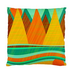 Orange And Green Landscape Standard Cushion Case (two Sides) by Valentinaart