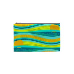 Yellow And Blue Decorative Design Cosmetic Bag (small)  by Valentinaart