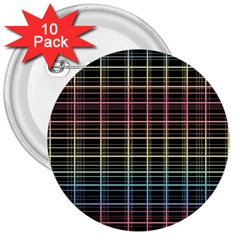 Neon Plaid Design 3  Buttons (10 Pack)  by Valentinaart