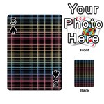 Neon plaid design Playing Cards 54 Designs  Front - Spade5