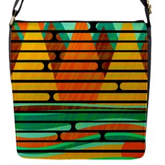 Decorative Autumn Landscape Flap Messenger Bag (s) by Valentinaart