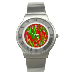 Xmas trees decorative design Stainless Steel Watch