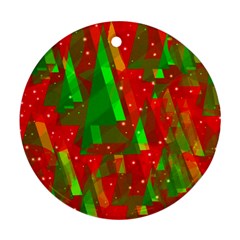 Xmas trees decorative design Round Ornament (Two Sides) 