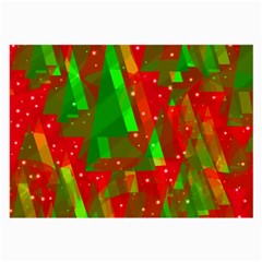 Xmas trees decorative design Large Glasses Cloth