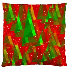 Xmas Trees Decorative Design Large Flano Cushion Case (one Side) by Valentinaart