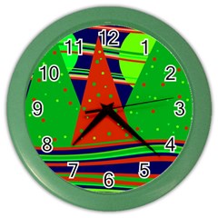 Magical Xmas Night Color Wall Clocks by Valentinaart