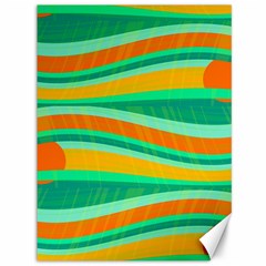 Green And Orange Decorative Design Canvas 36  X 48   by Valentinaart