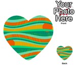 Green and orange decorative design Multi-purpose Cards (Heart)  Back 20