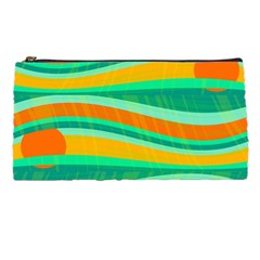 Green And Orange Decorative Design Pencil Cases