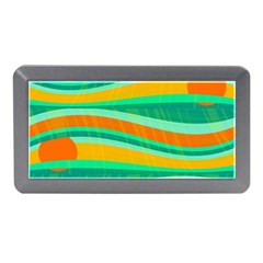 Green And Orange Decorative Design Memory Card Reader (mini) by Valentinaart