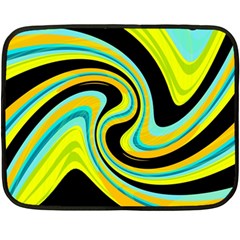 Blue And Yellow Double Sided Fleece Blanket (mini)  by Valentinaart