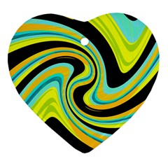 Blue And Yellow Heart Ornament (2 Sides) by Valentinaart