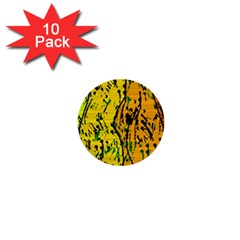 Gentle Yellow Abstract Art 1  Mini Buttons (10 Pack)  by Valentinaart