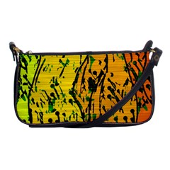 Gentle Yellow Abstract Art Shoulder Clutch Bags by Valentinaart