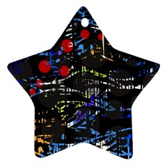 Blue Confusion Star Ornament (two Sides)  by Valentinaart