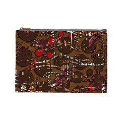 Brown Confusion Cosmetic Bag (large)  by Valentinaart