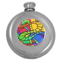 Abstrak Round Hip Flask (5 oz)