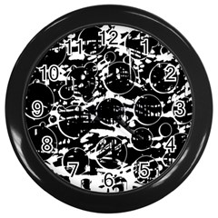 Black And White Confusion Wall Clocks (black) by Valentinaart