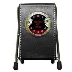 Trick Or Treat 2 Pen Holder Desk Clocks