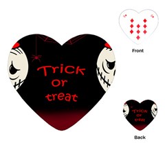 Trick Or Treat 2 Playing Cards (heart)  by Valentinaart