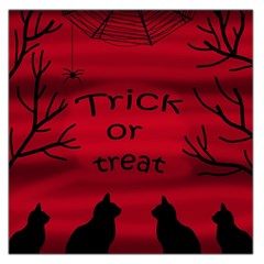 Trick or treat - black cat Large Satin Scarf (Square)