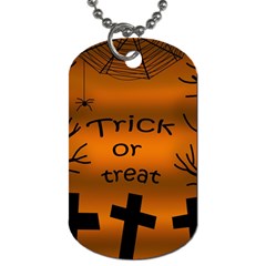 Trick Or Treat - Cemetery  Dog Tag (two Sides) by Valentinaart