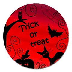 Trick Or Treat - Halloween Landscape Magnet 5  (round) by Valentinaart