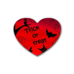 Trick Or Treat - Halloween Landscape Heart Coaster (4 Pack)  by Valentinaart