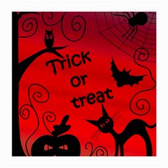 Trick Or Treat - Halloween Landscape Medium Glasses Cloth (2-side) by Valentinaart