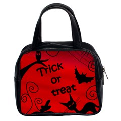 Trick Or Treat - Halloween Landscape Classic Handbags (2 Sides) by Valentinaart
