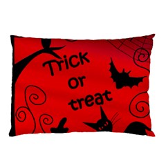 Trick Or Treat - Halloween Landscape Pillow Case (two Sides) by Valentinaart