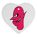 Devil Face Character Illustration Heart Ornament (2 Sides) Front