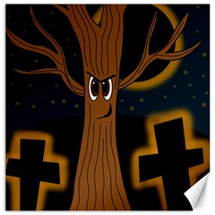 Halloween - Cemetery Evil Tree Canvas 16  X 16   by Valentinaart