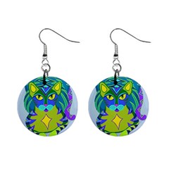 Peacock Tabby Mini Button Earrings by jbyrdyoga