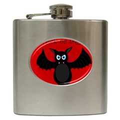 Halloween Bat Hip Flask (6 Oz) by Valentinaart