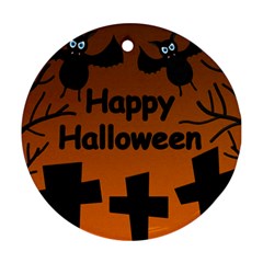 Happy Halloween - Bats On The Cemetery Ornament (round)  by Valentinaart